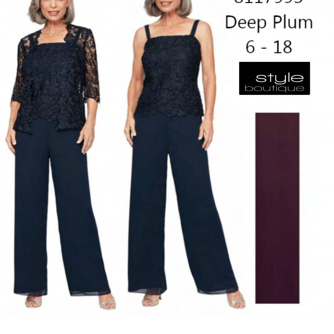 Alex Evenings Deep Plum 3 Piece Suit – Style Boutique