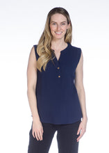 Load image into Gallery viewer, DKR &amp; Co Sleeveless V-Neck Tank with Button Details - 100% Cotton
