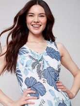 Load image into Gallery viewer, Charlie B Sleeveless Printed Cotton Gauze Dress in Waterlily
