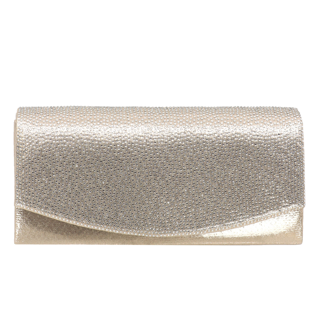 Taxi Ella Sparkle Front Clutch in Champagne or Silver