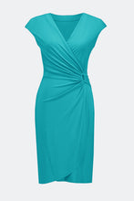 Load image into Gallery viewer, Joseph Ribkoff Palm Springs Cap Sleeve V-Neck Wrap Style Dress

