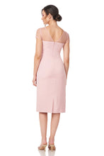 Load image into Gallery viewer, JS Collections Blush Cap Sleeve Karina Bow V-Neck Knee Length Dress
