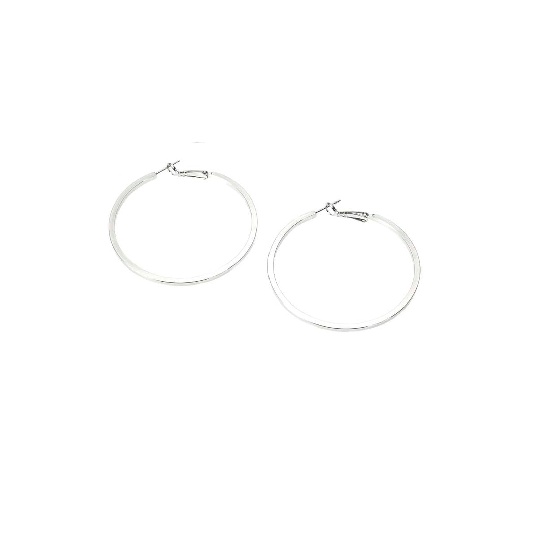 Merx Sofistica Rhodium Hoop Earrings