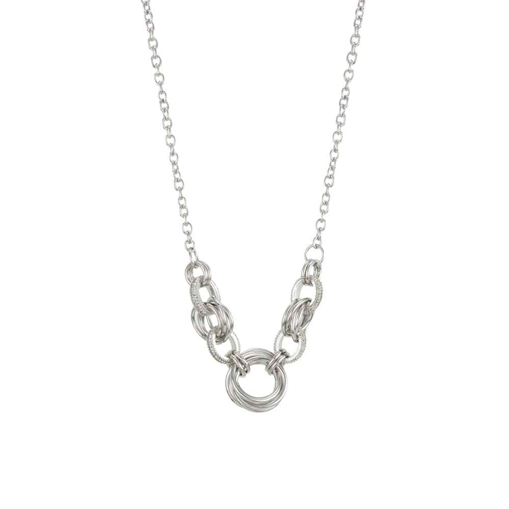 Merx Sofistica Rhodium Crystal Necklace