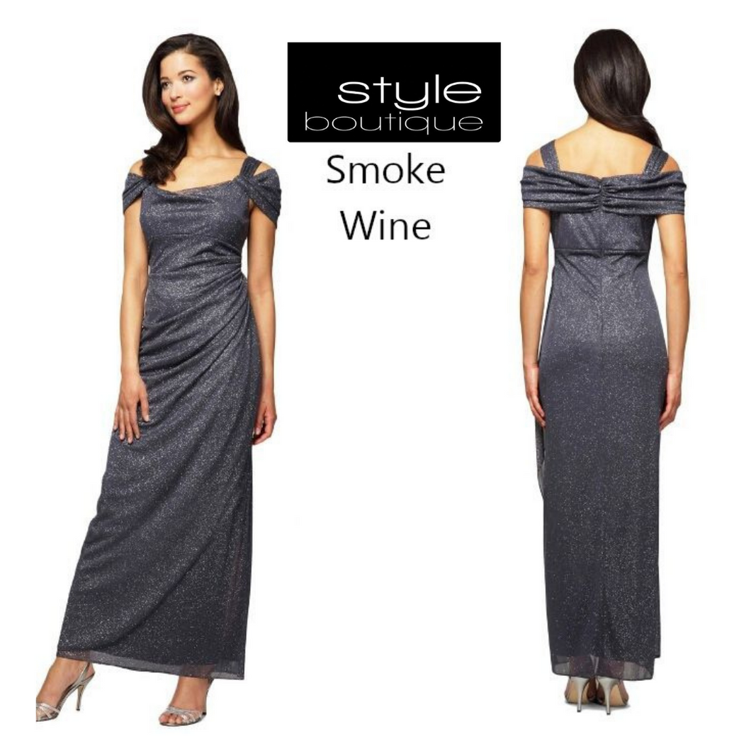 Alex Evenings Sparkling Off the Shoulder Gown