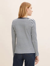 Load image into Gallery viewer, Tom Tailor Contrast Boat Neck Striped Cotton Top in Various Colours
