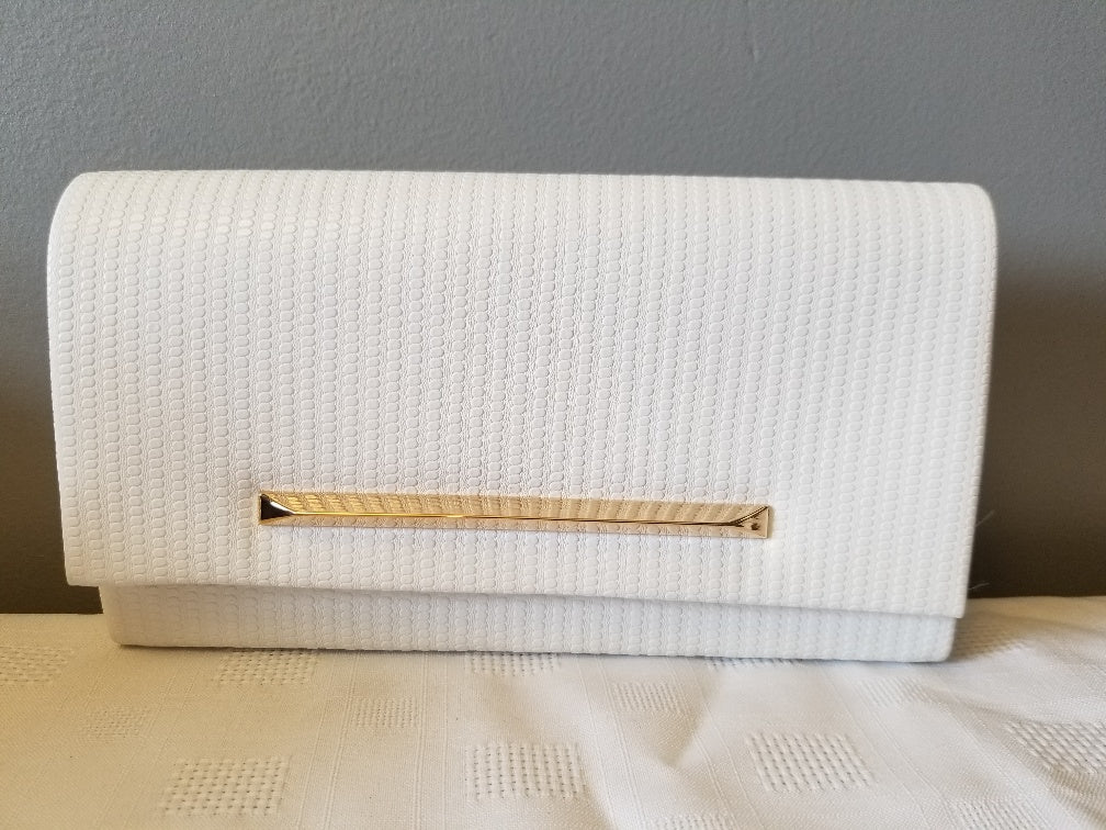White with Gold Clutch