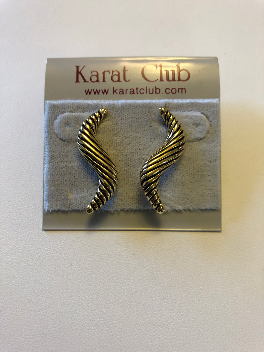 Karat Club Gold S Striped Swirl Earrings