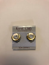 Load image into Gallery viewer, Karat Club Tri-Colour Clip On Earrings with Crystal Set Satin
