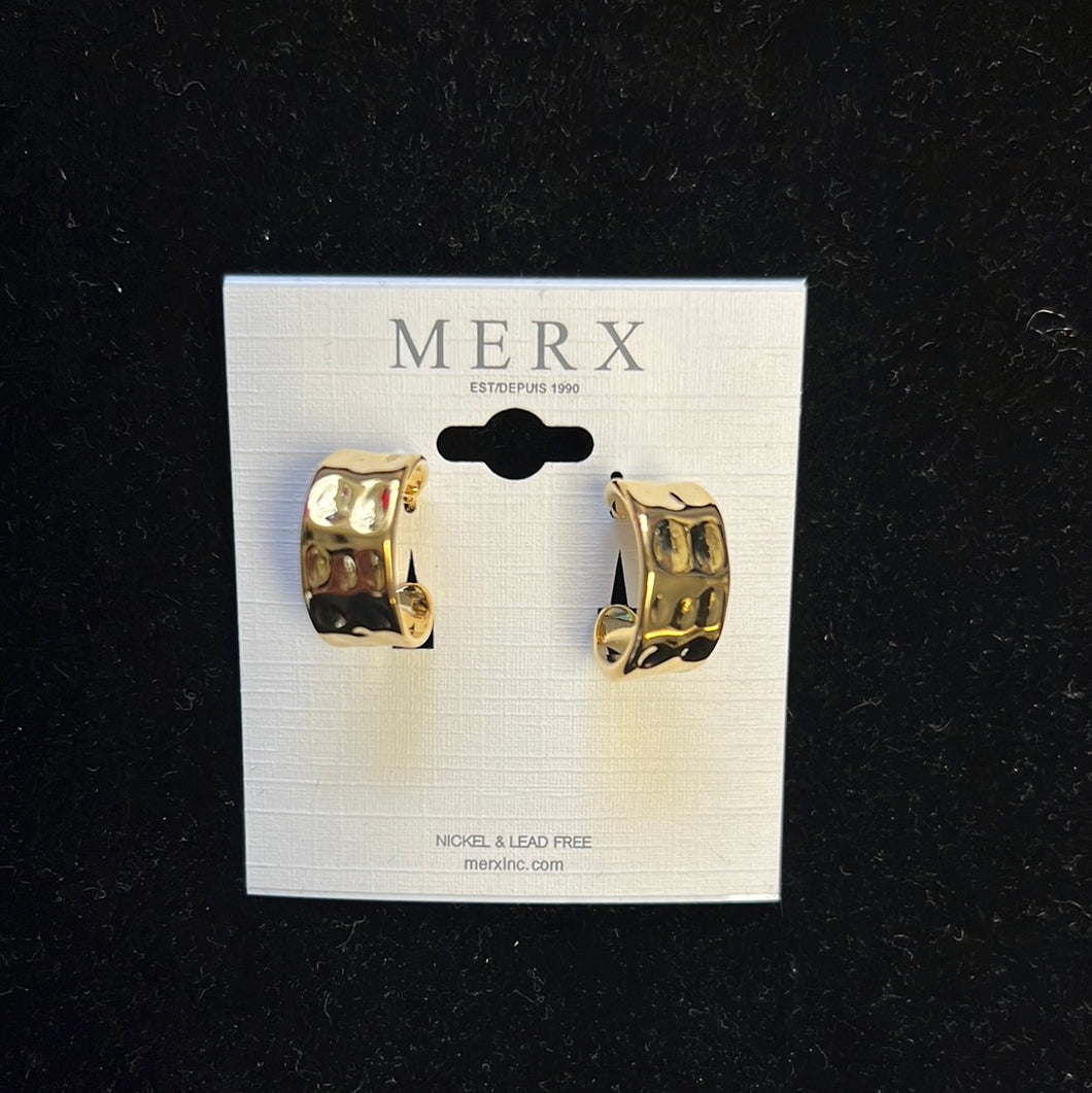 Merx Sofistica Textured Gold Hoop Earrings