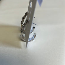 Load image into Gallery viewer, Merx Sofistica Rhodium J Design Earrings
