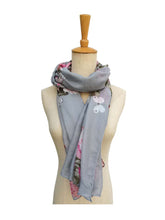 Load image into Gallery viewer, B.lush Grey &amp; Pink Multi Floral &amp; Butterfly Print Scarf
