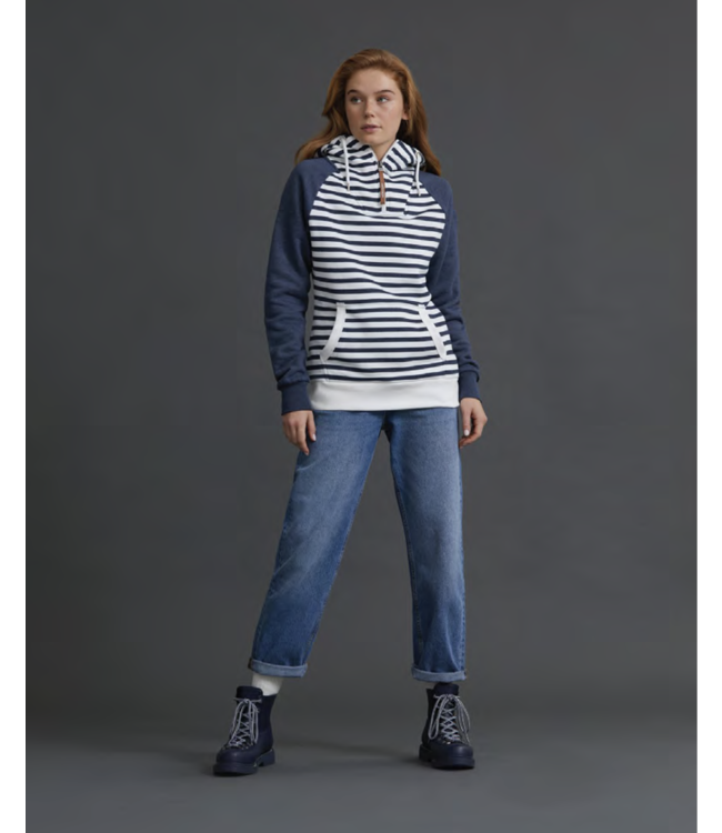 Wanakome Faith Navy Stripe Pullover Hoodie with Pockets